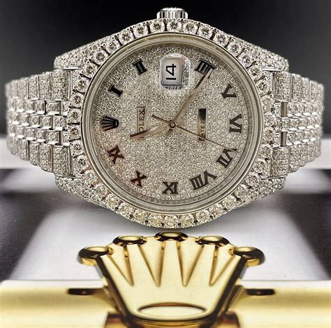 white gold iced out rolex|iced out 36mm rolex.